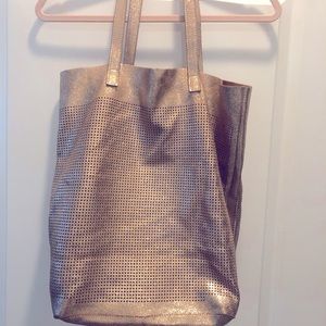 Pink Metallic Tote Purse